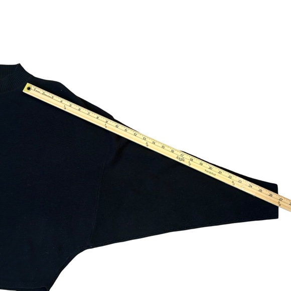 Lucky Brand Black Mock Turtleneck Cropped Boxy Sweater Size Small - Picture 7 of 9